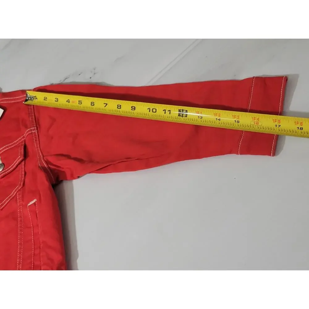 Free Assembly Red Denim Jacket Girls Size M